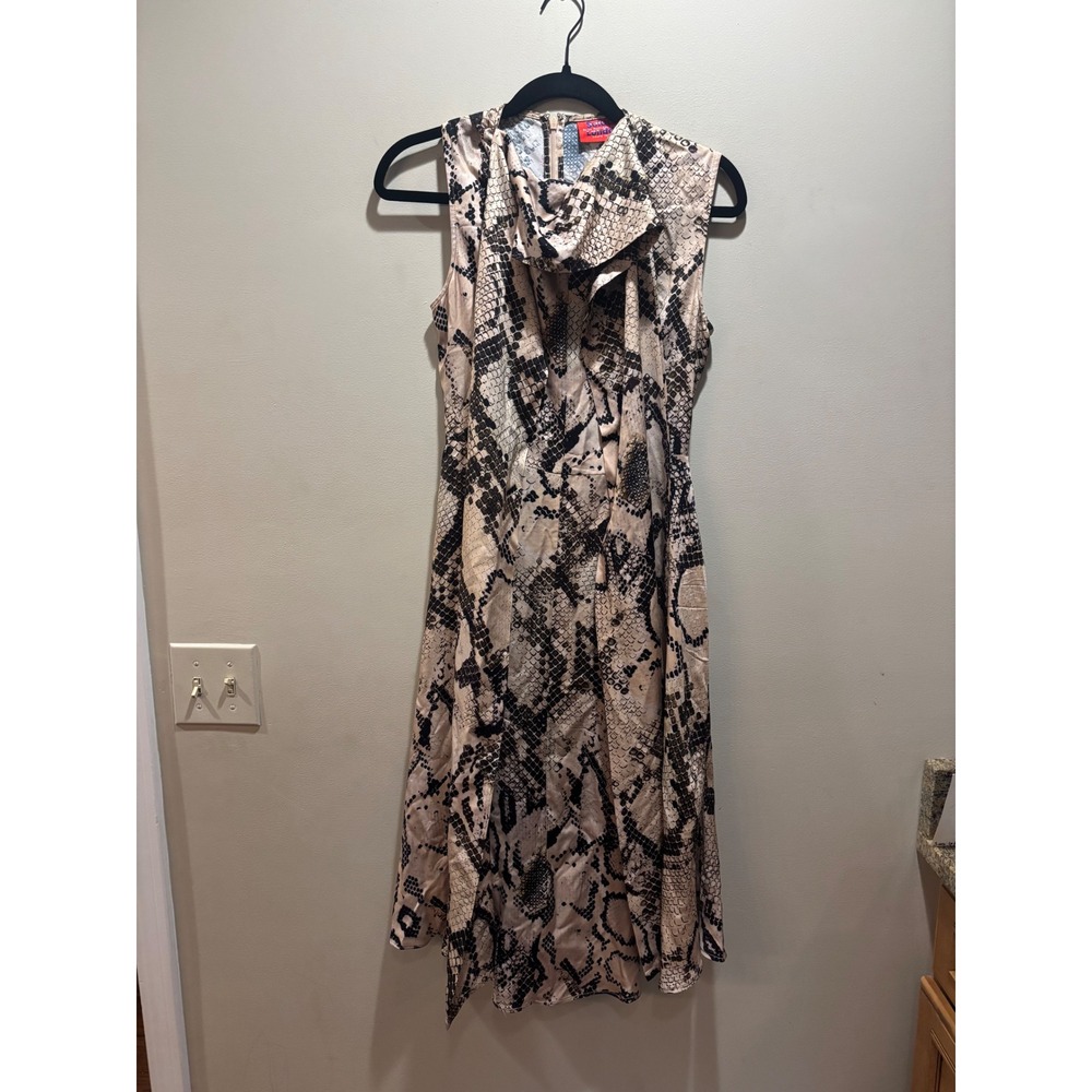 Solace London Laura Taylor‎ Snake Print Cowl Neck Midi Dress XS?